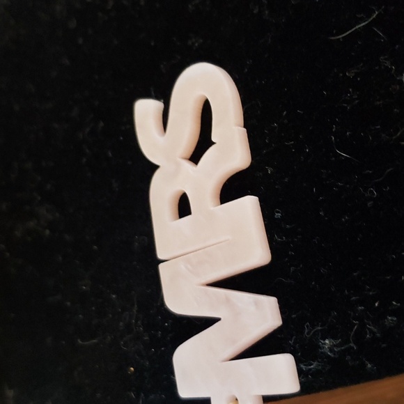 Celebrate Together™ Gold Tone Crystal Blush Resin Mrs. Drop Earrings - Picture 6 of 6